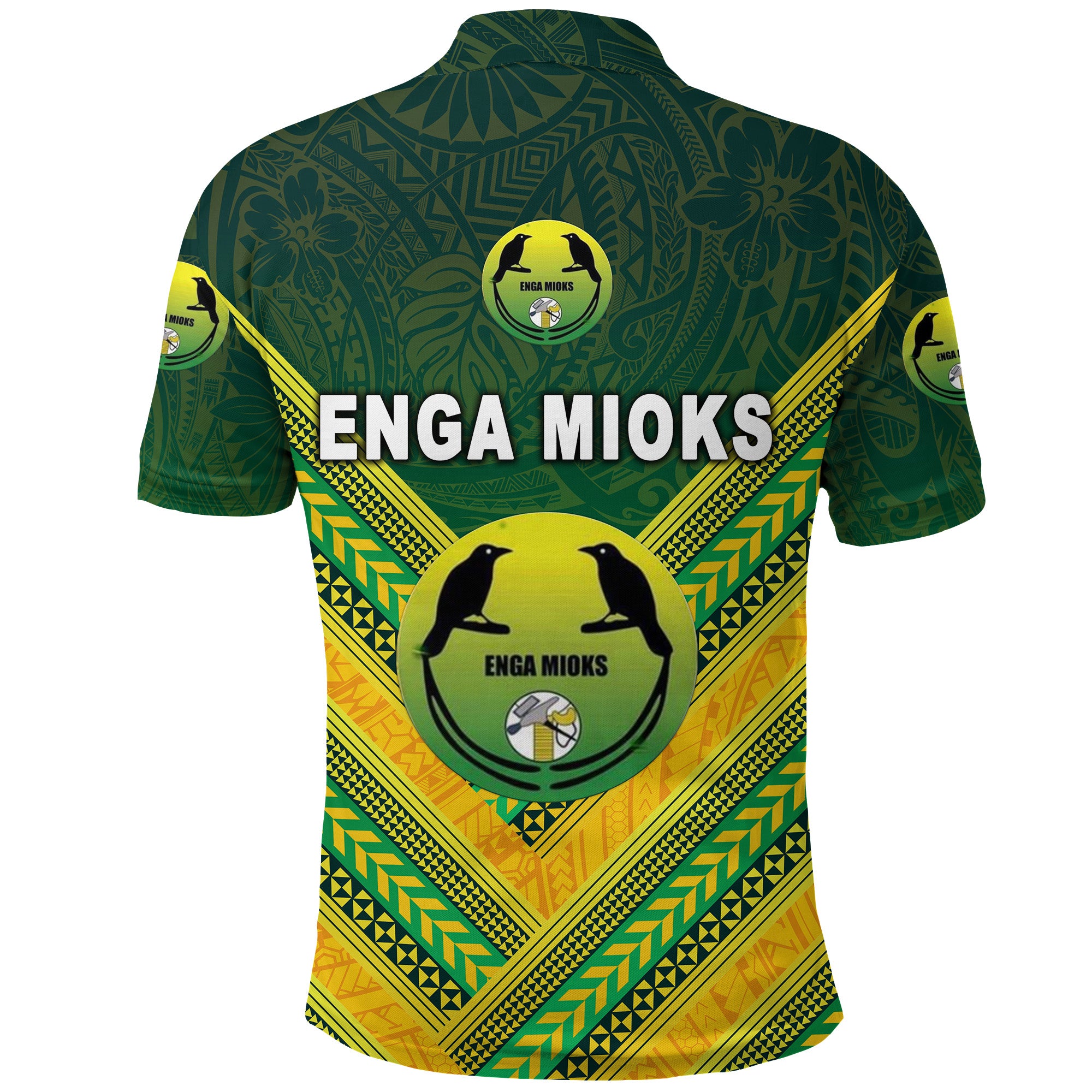 Papua New Guinea Enga Mioks Polo Shirt - Rugby Original Style Green LT8 - Polynesian Pride