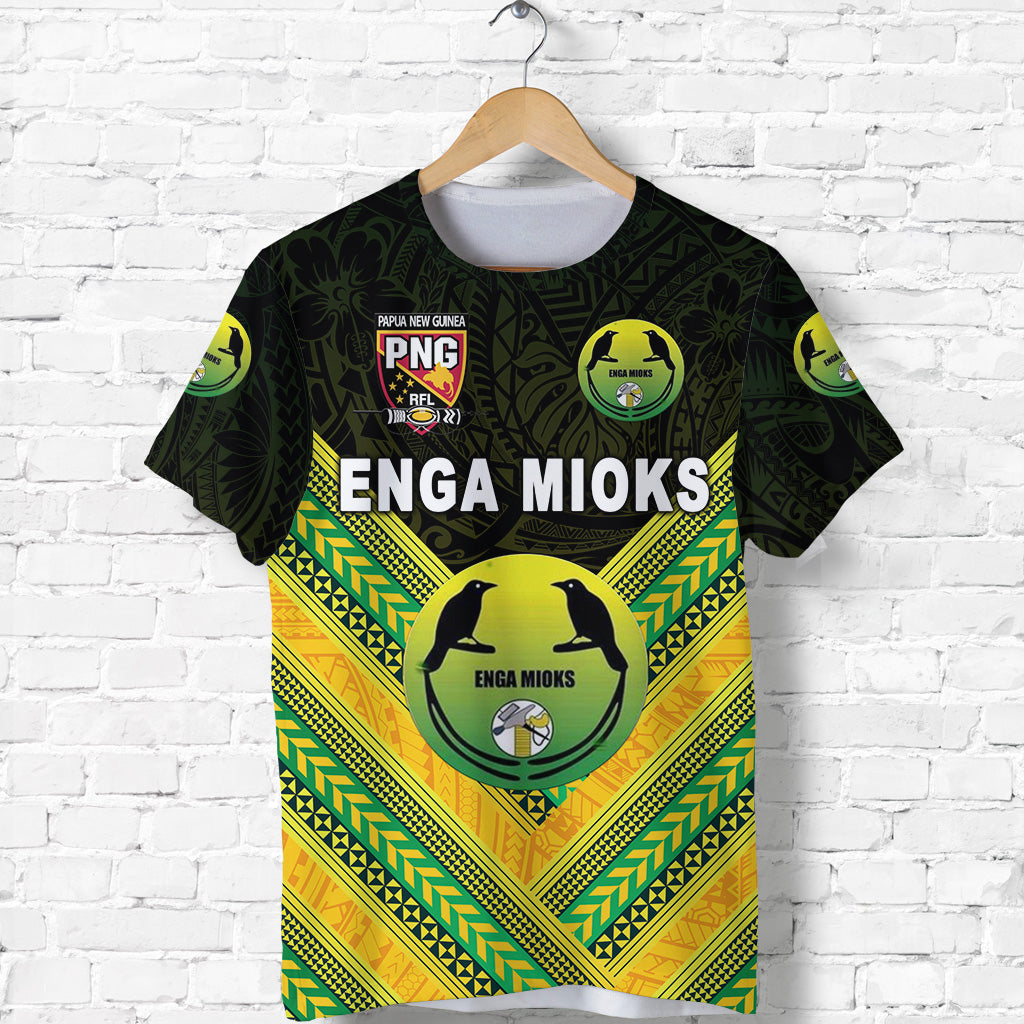 Papua New Guinea Enga Mioks T Shirt Rugby Original Style Black LT8 - Polynesian Pride