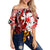 Hawaii Shark Off Shoulder Waist Wrap Top Red Style LT6 Female Red - Polynesian Pride