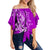 Hawaii Shark Off Shoulder Waist Wrap Top Polynesian Purple Style LT6 Female Purple - Polynesian Pride