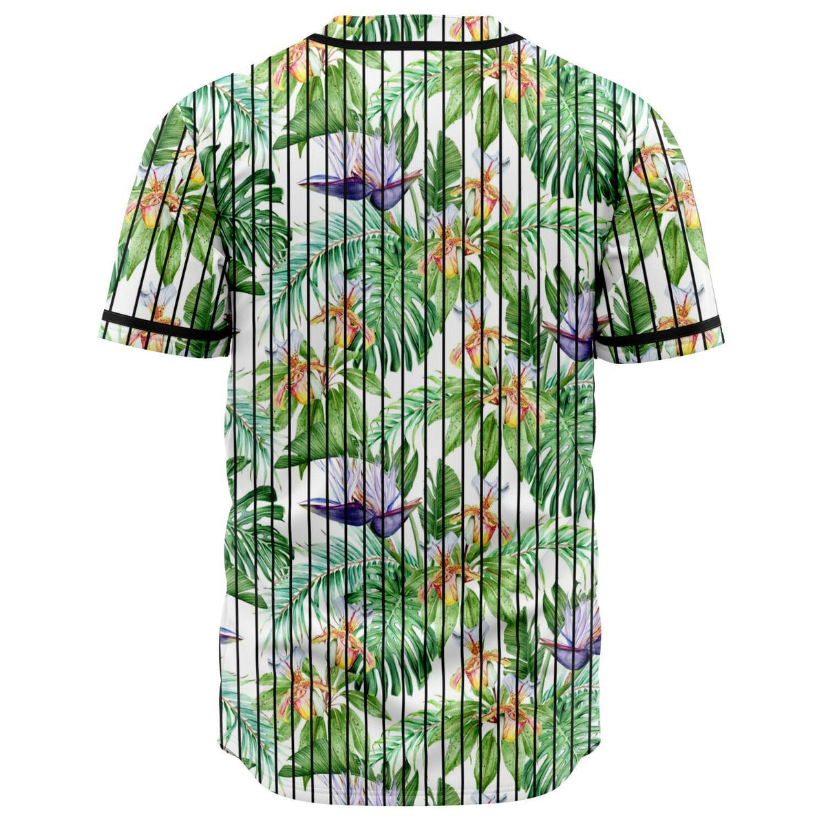 Tropical Orange Orchids Strelitzia Monstera Baseball Jersey - Polynesian Pride