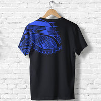 Polynesian T Shirt Polynesian Chest Tattoo Special Blue - Polynesian Pride