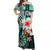 Hawaii Fish Hook Off Shoulder Long Dress Green Style LT6 Long Dress Green - Polynesian Pride