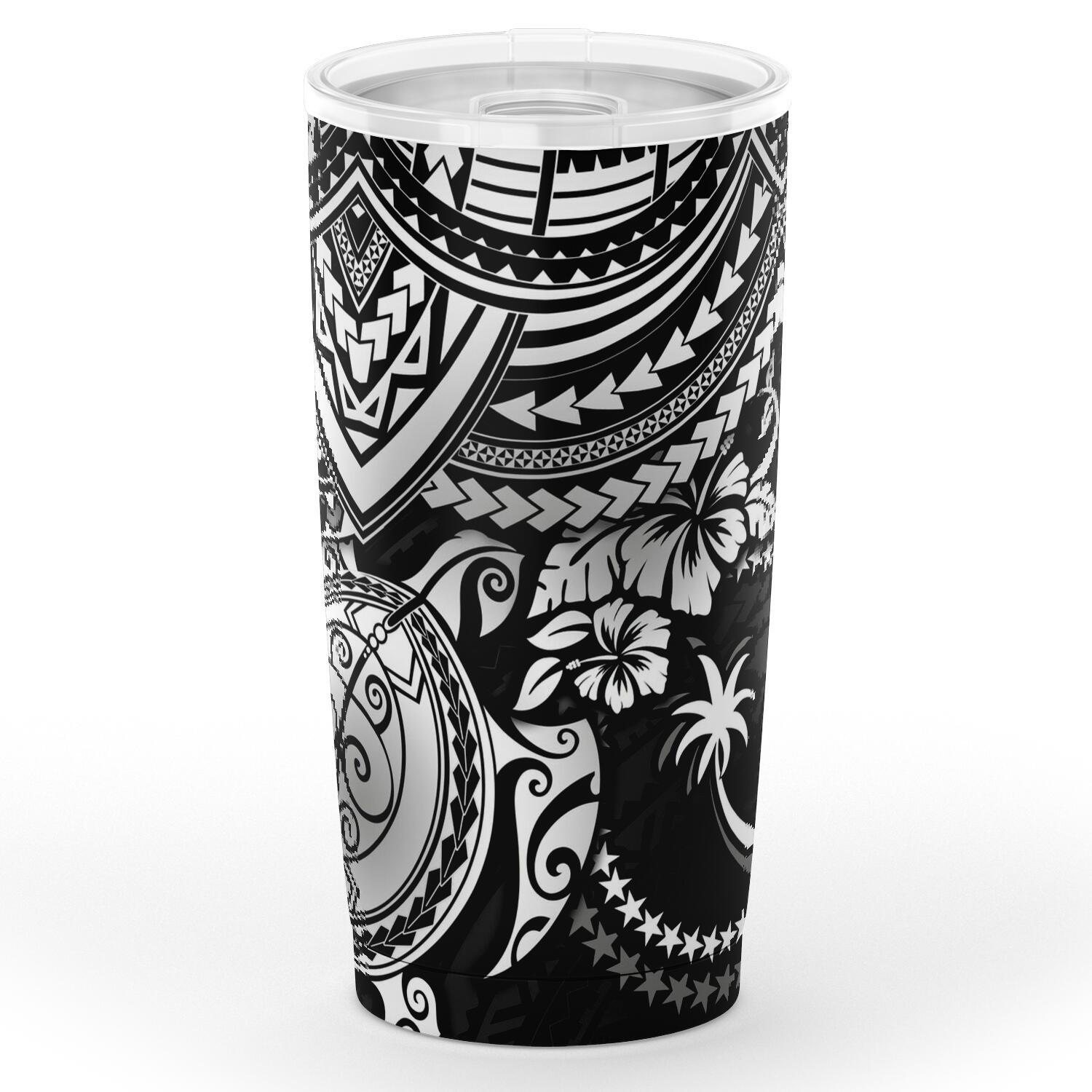 Chuuk Polynesian Tumbler - White - Polynesian Turtle One Style Black - Polynesian Pride