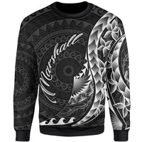 Marshall Islands Sweatshirt - Polynesian Pattern Style Unisex Black - Polynesian Pride