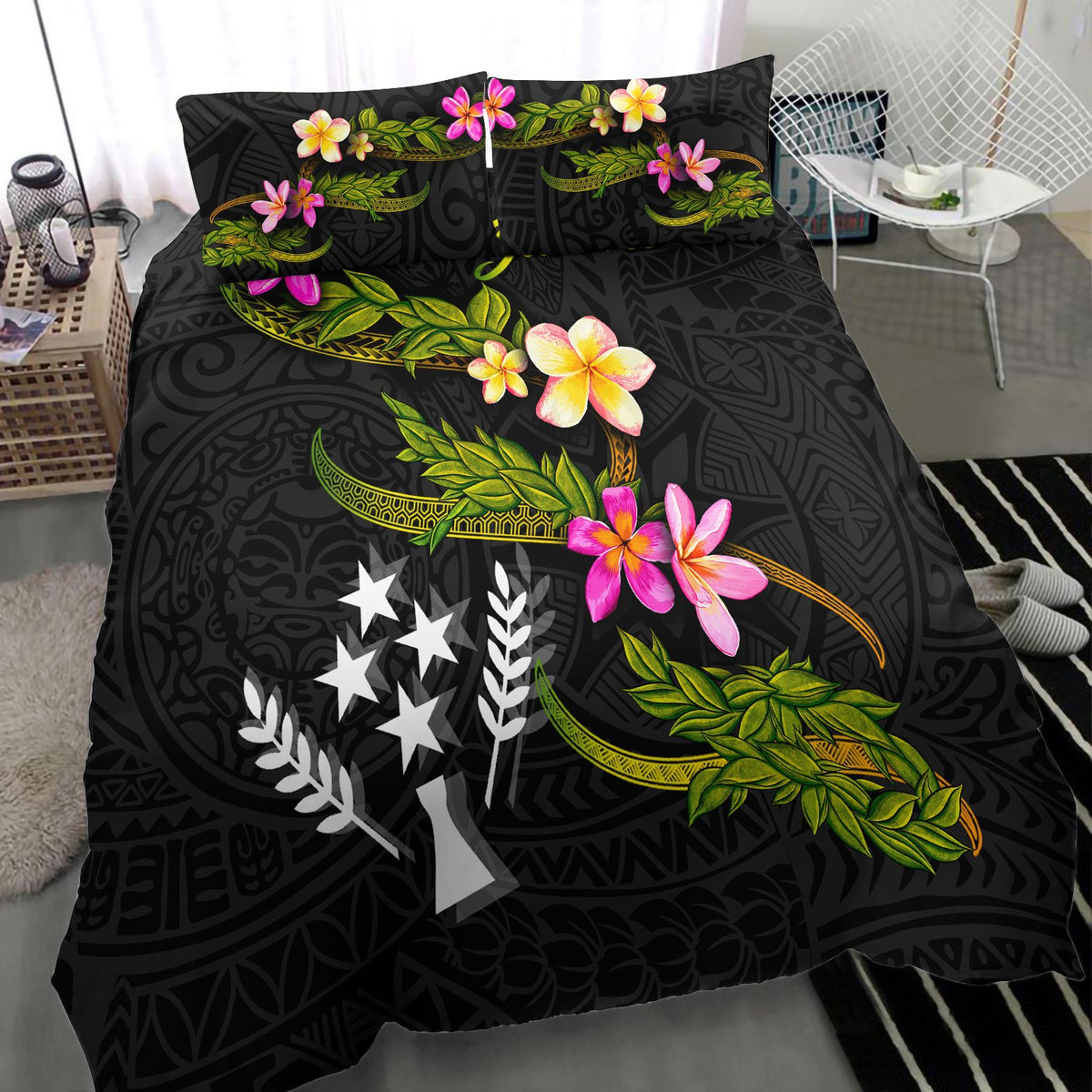 Kosrae Polynesian Custom Personalised Bedding Set - Plumeria Tribal - Polynesian Pride