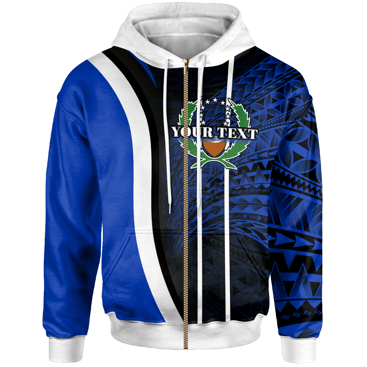 Pohnpei Zip Hoodie Custom Special Unisex Blue - Polynesian Pride