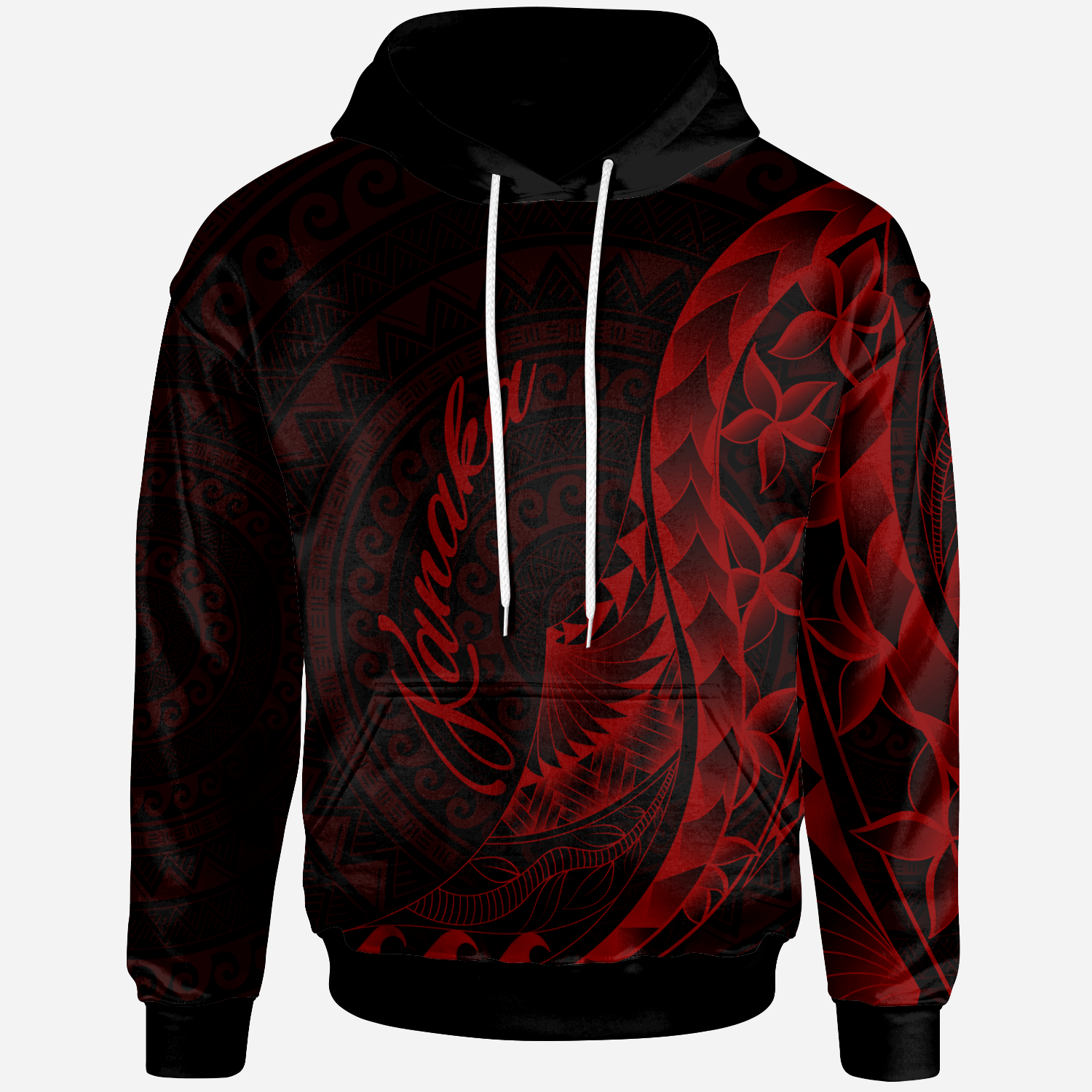 Kanaka Hoodie Polynesian Pattern Style Red Color Unisex Red - Polynesian Pride