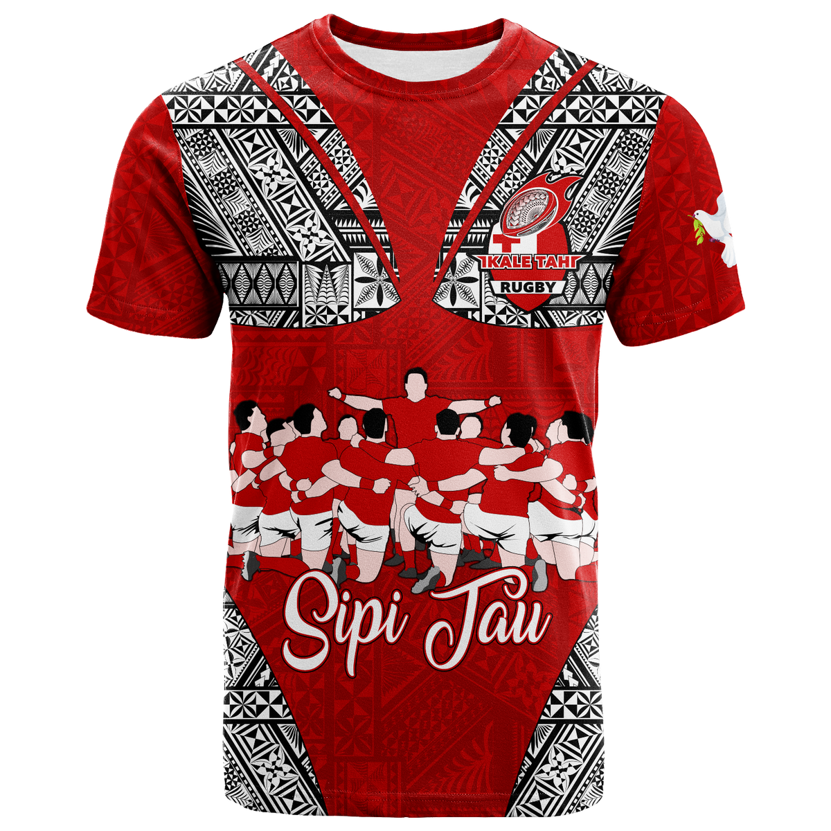 Tonga Rugby Ikale Tahi Sipi Tau T Shirt LT2 RED - Polynesian Pride