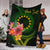 Cook Islands Polynesian Custom Personalised Blanket - Floral With Seal Flag Color - Polynesian Pride