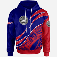 American Samoa Hoodie Custom Symmetrical Lines Unisex Blue - Polynesian Pride