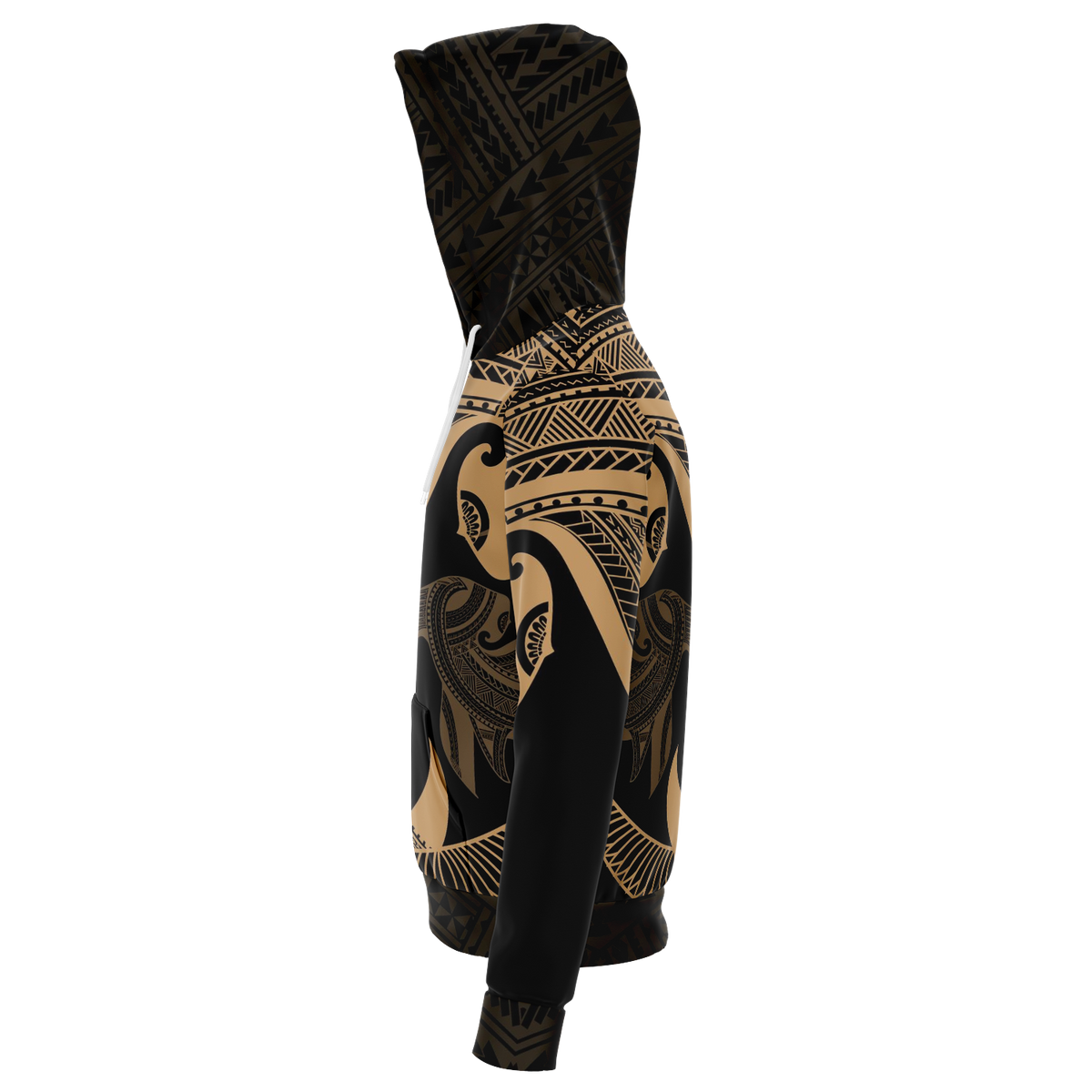 Hawaii Hoodie Polynesian Hammerhead Shark Gold - Polynesian Pride