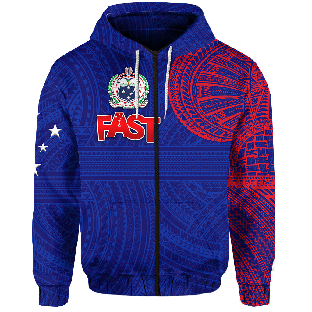 Samoa FAST Party Zip Hoodie Original Style LT8 - Polynesian Pride