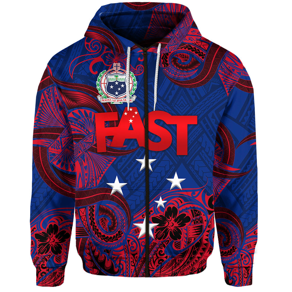 Custom Samoa FAST Party Zip Hoodie Unique Style NO.2 LT8 - Polynesian Pride