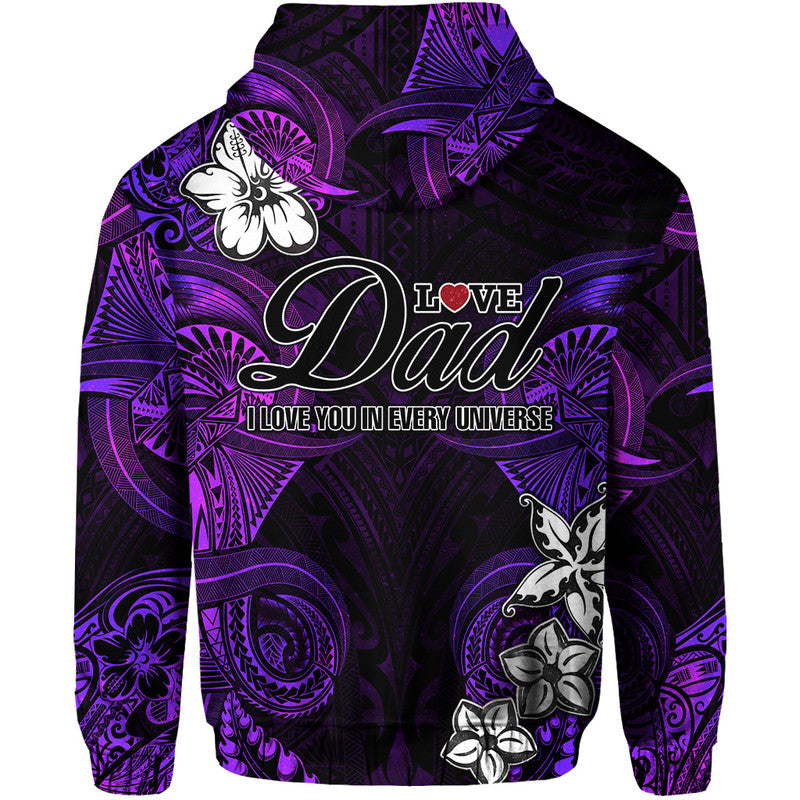 Custom Polynesian Fathers Day Hoodie I Love You In Every Universe Purple LT8 - Polynesian Pride