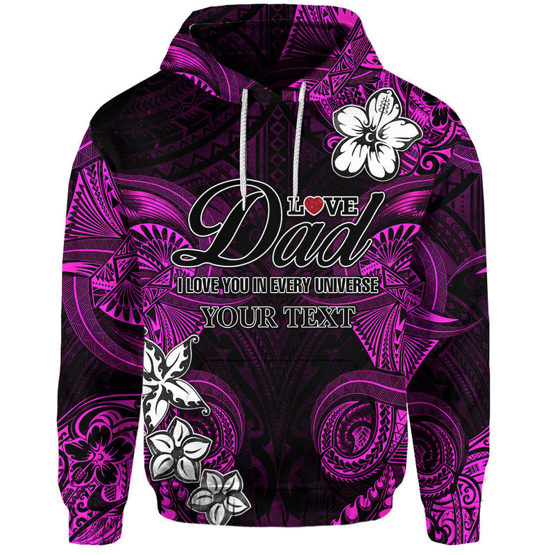 Custom Polynesian Fathers Day Hoodie I Love You In Every Universe Pink LT8 Pink - Polynesian Pride