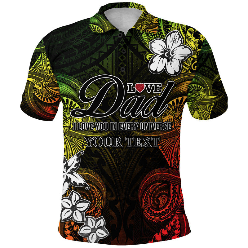 Custom Polynesian Fathers Day Polo Shirt I Love You In Every Universe Reggae LT8 Reggae - Polynesian Pride