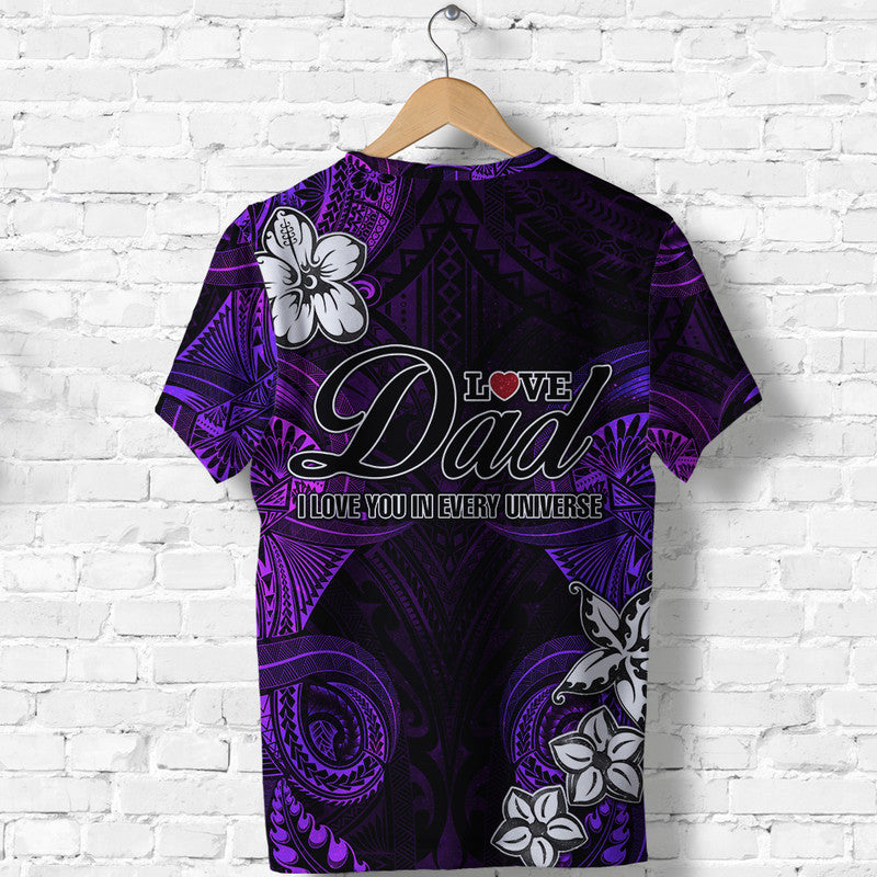 Custom Polynesian Fathers Day T Shirt I Love You In Every Universe Purple LT8 - Polynesian Pride