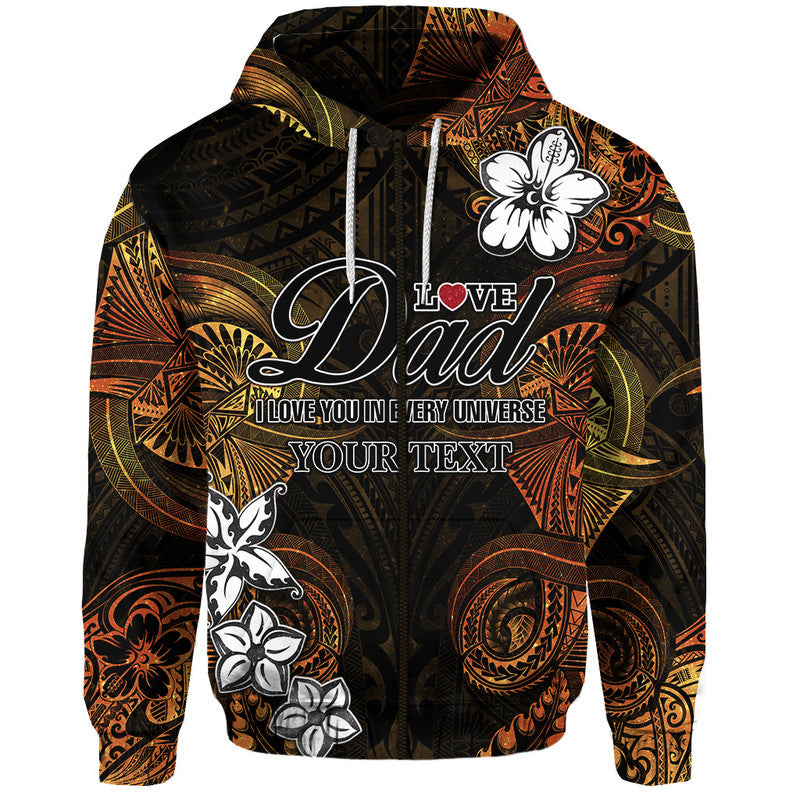 Custom Polynesian Fathers Day Hoodie I Love You In Every Universe Gold LT8 - Polynesian Pride