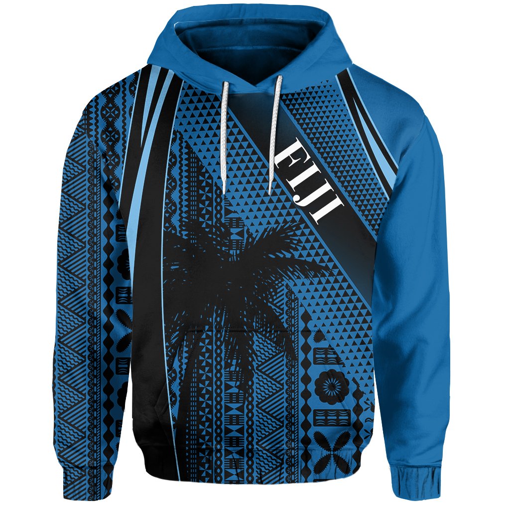 Custom Fiji Hoodie Special Style Tapa No.2 Unisex Blue - Polynesian Pride