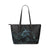 Personalized - Hawaii Turtle Ohana Paua Shell Small Leather Tote Black - Polynesian Pride