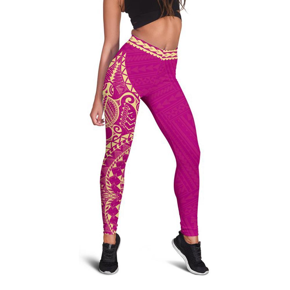 Neo Polynesian 3rd Leggings (Pink) A6 - Polynesian Pride