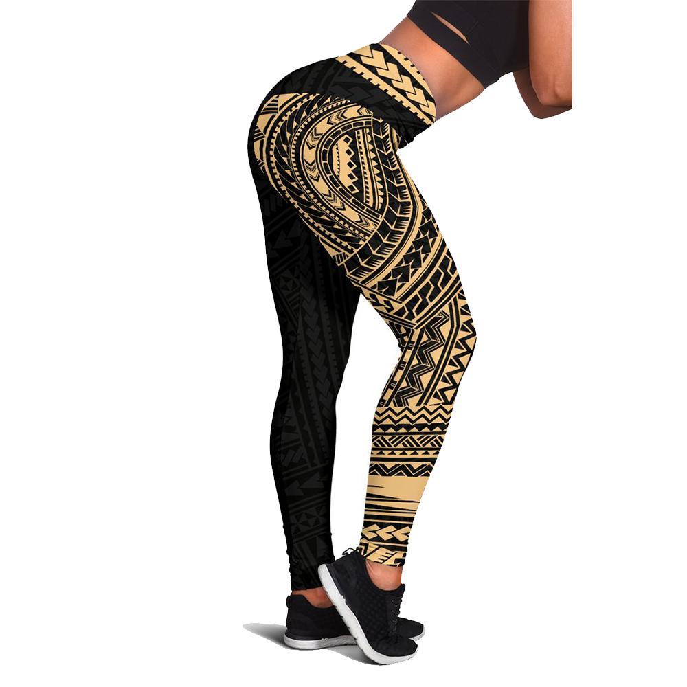 Polynesian Women's Leggings - Rising 2nd Gold - Polynesian Pride