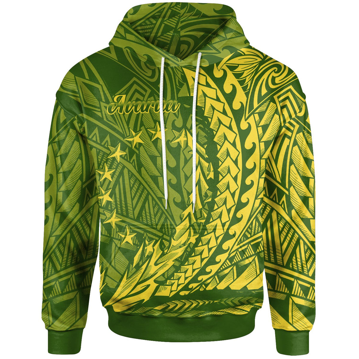 Cook Islands Hoodie Avarua Wings Style Unisex Green - Polynesian Pride