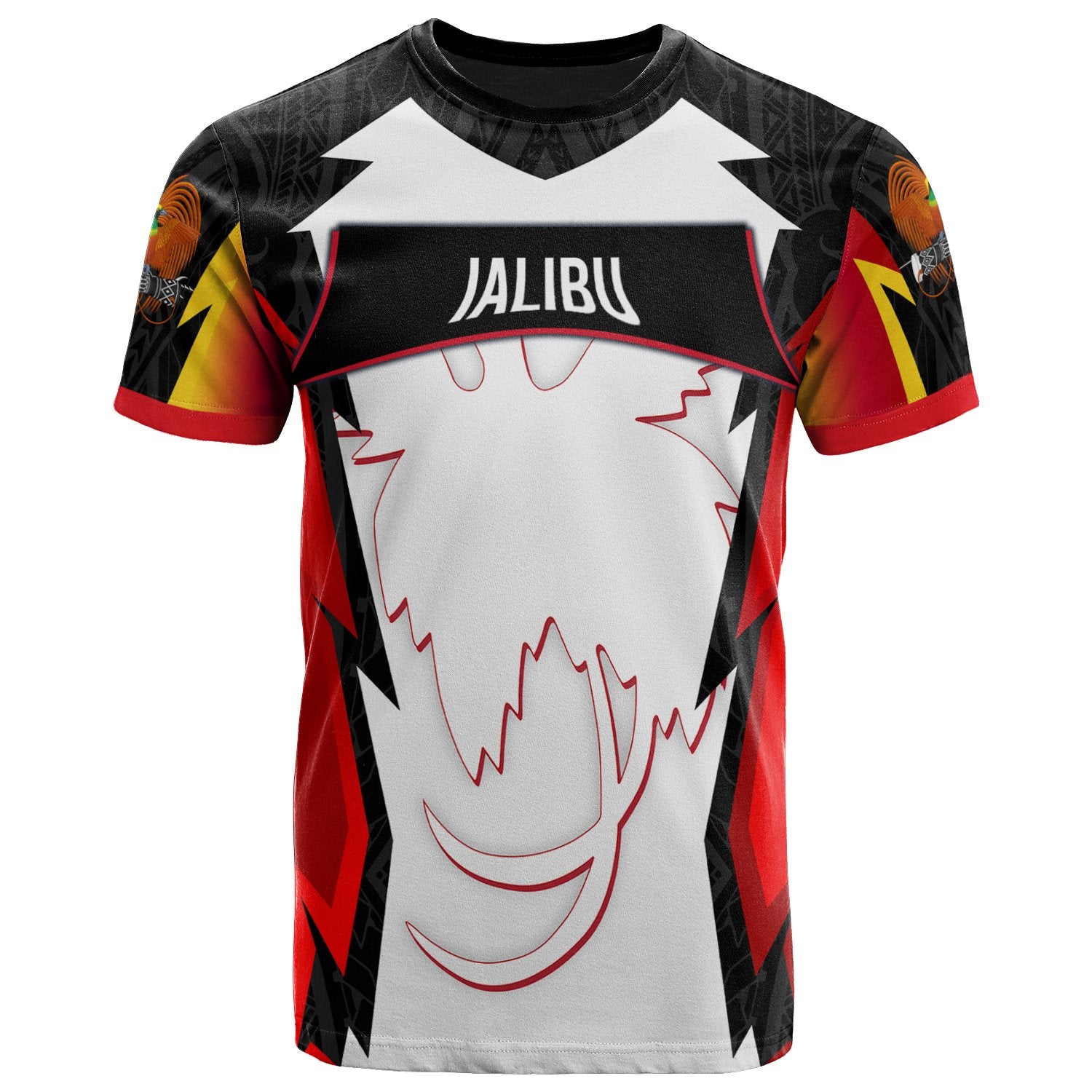 Papua New Guinea T Shirt Ialibu PNG Coat Of Arms Unisex Red Black - Polynesian Pride