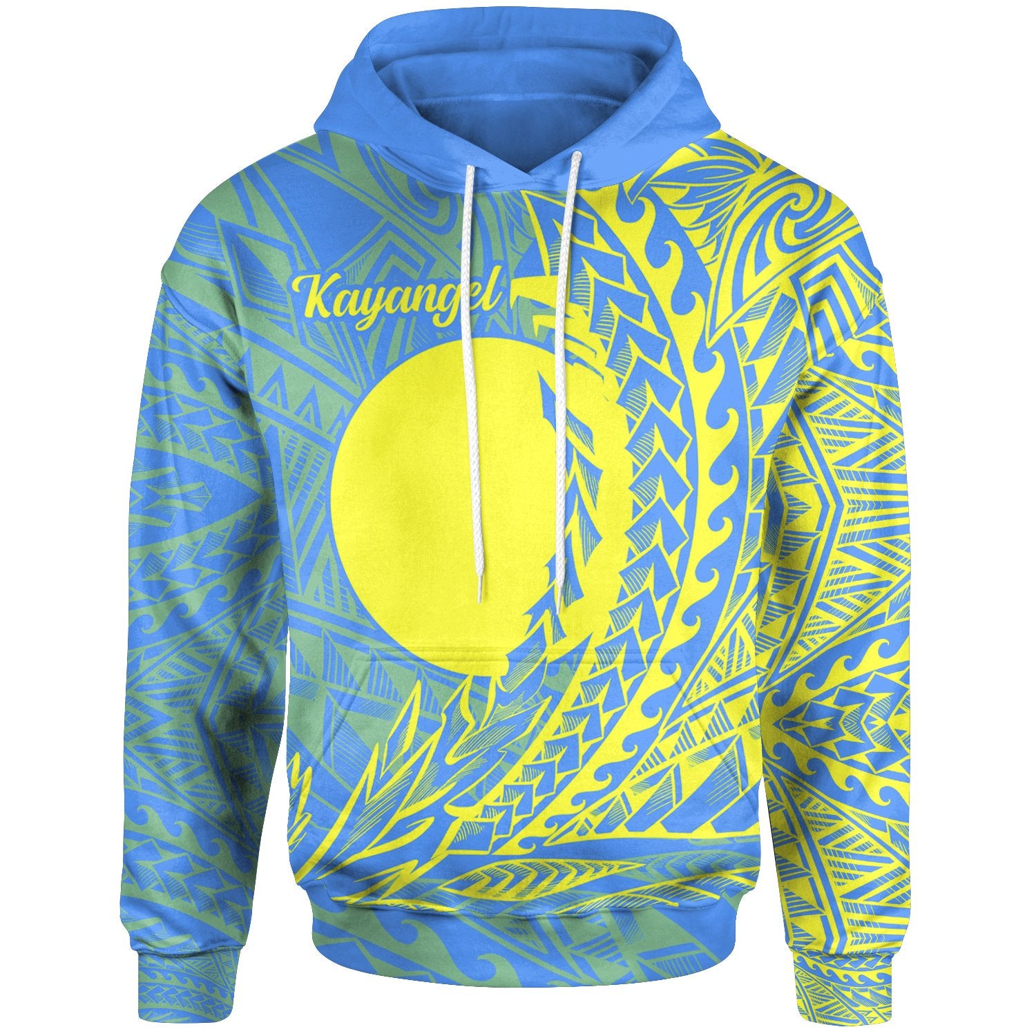 Palau Hoodie Kayangel Wings Style Unisex Blue - Polynesian Pride