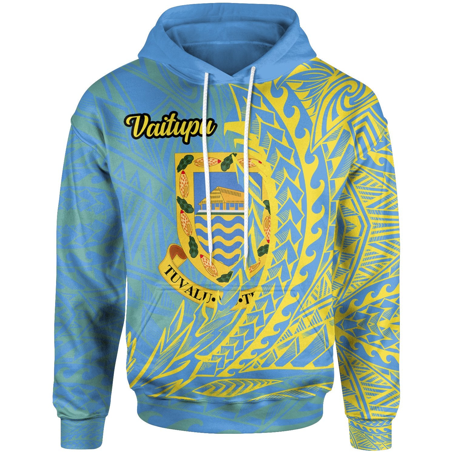 Tuvalu Hoodie Vaitupu Wings Style Unisex Blue - Polynesian Pride