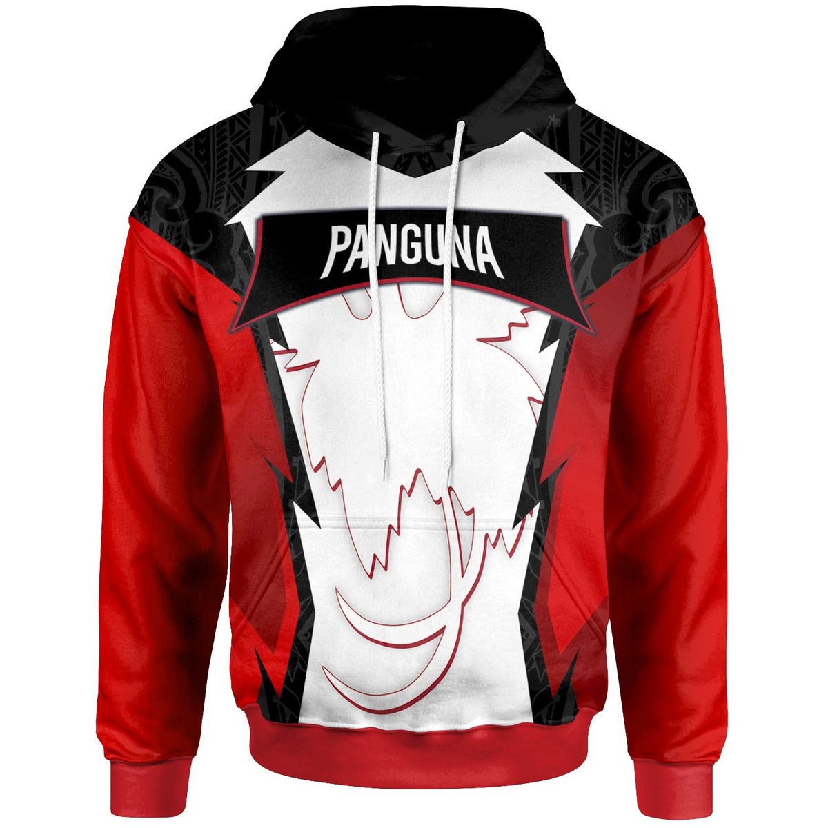 Papua New Guinea Hoodie Panguna PNG Coat ofrms Unisex Red Black - Polynesian Pride