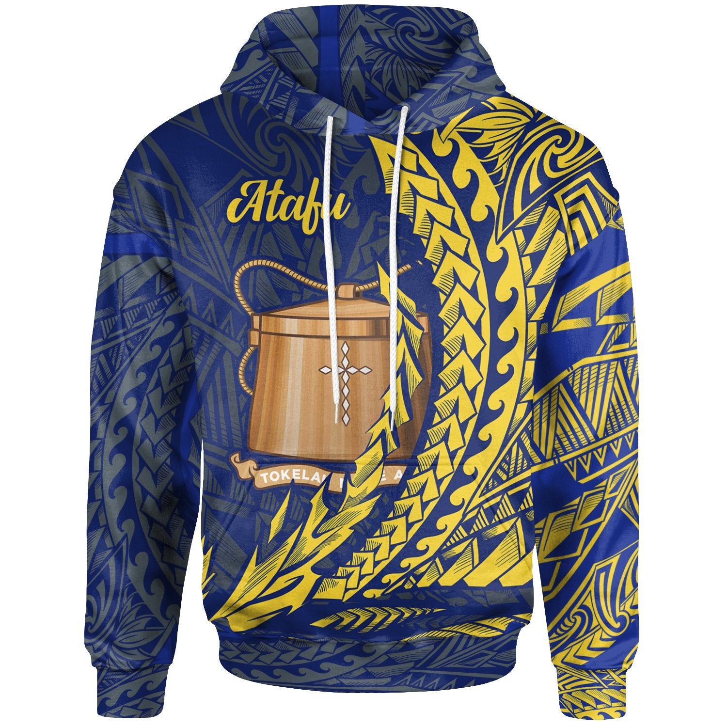 Tokelau Hoodie tafu Wings Style Unisex Blue - Polynesian Pride