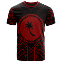 Chuuk State T Shirt Chuuk State Seal Tribal Red Color Patterns Unisex Black - Polynesian Pride