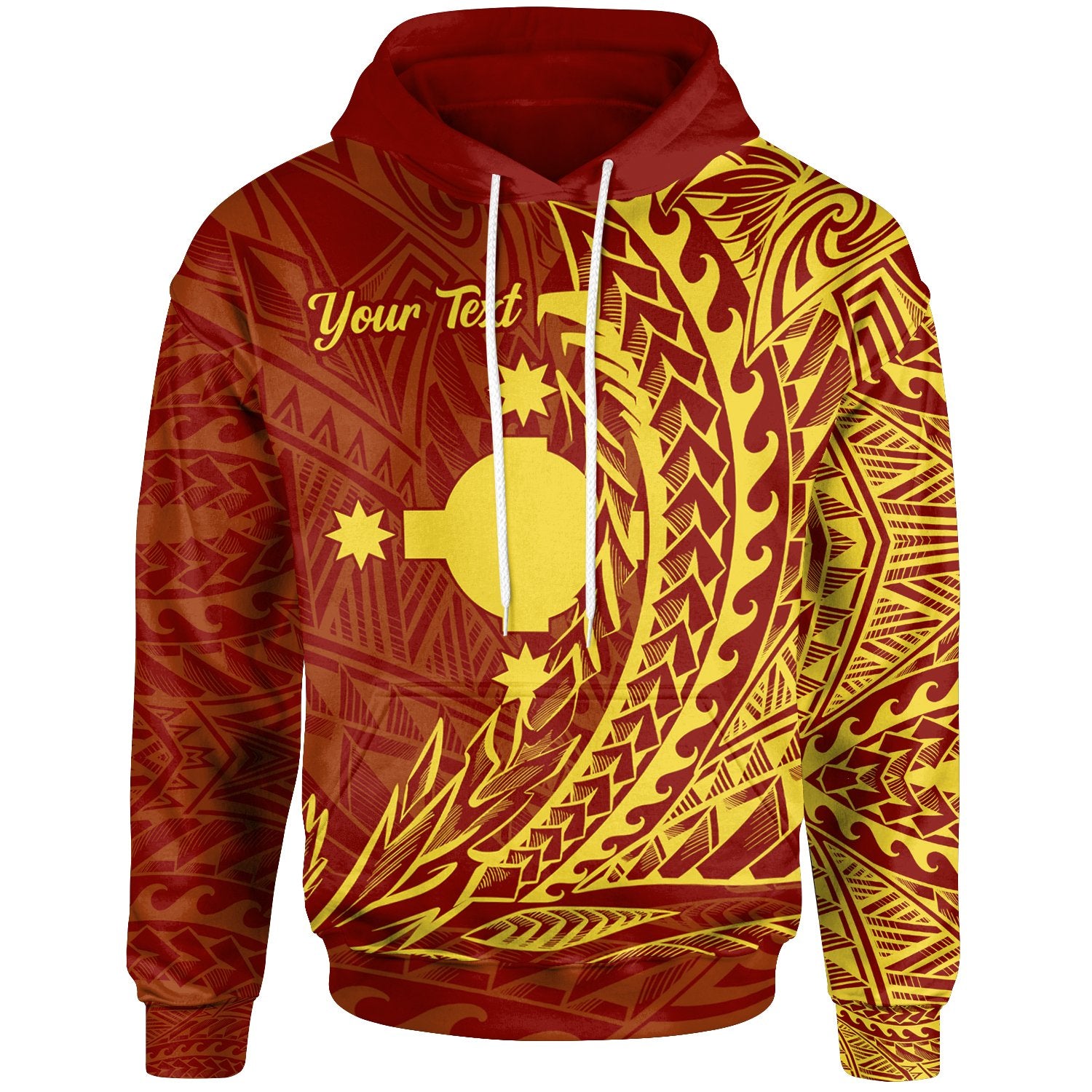 Rotuma Hoodie Custom Wings Style Unisex Red - Polynesian Pride