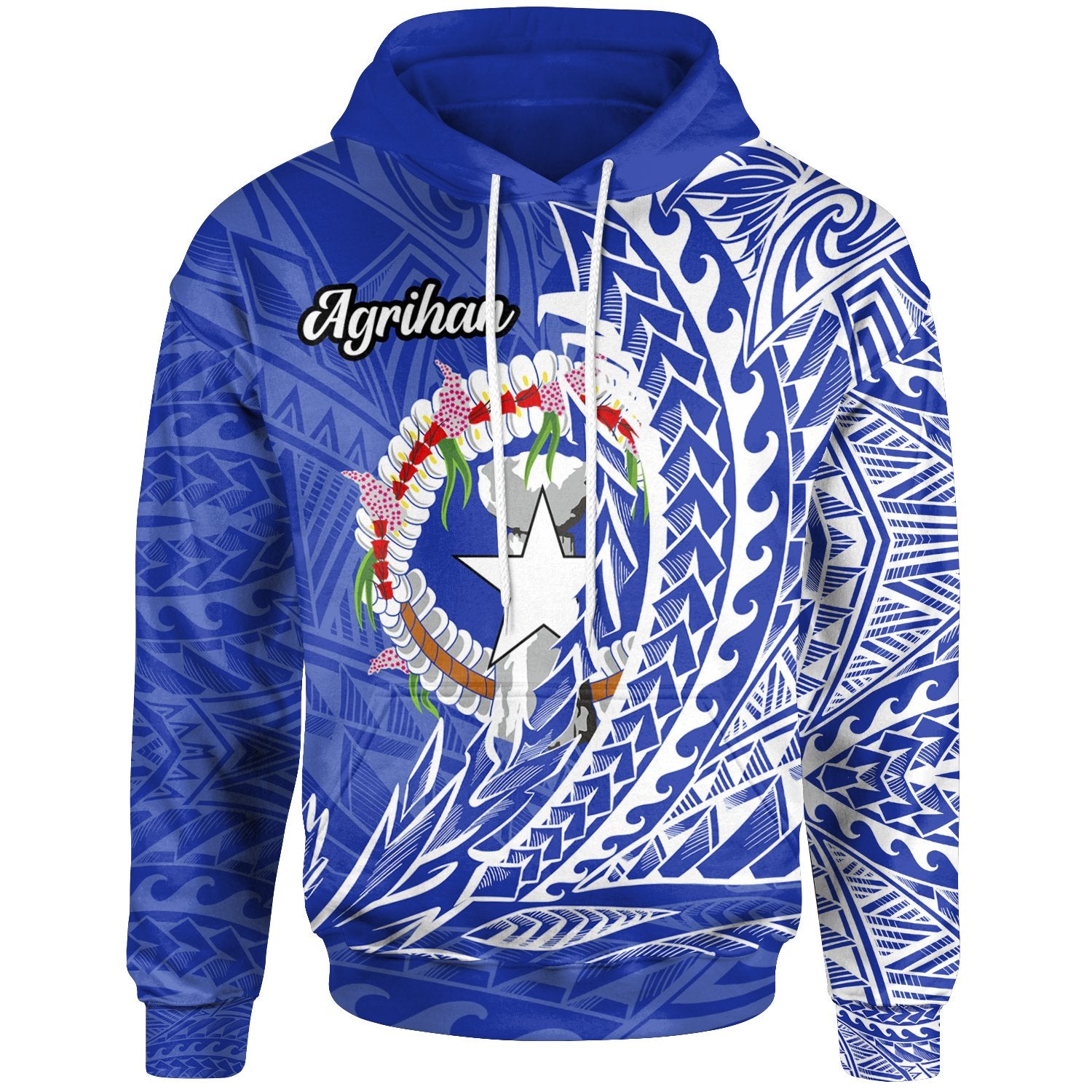 Northern Mariana Islands Hoodie Agrihan Wings Style Unisex Blue - Polynesian Pride