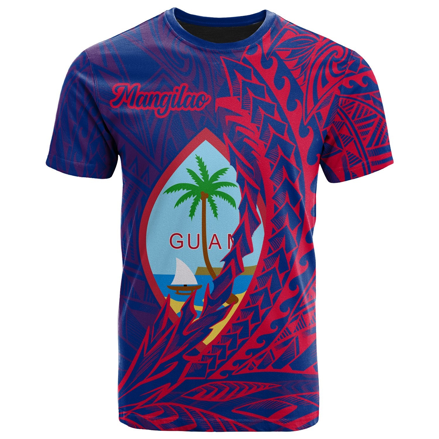 Guam T Shirt Mangilao Wings Style Unisex Blue - Polynesian Pride