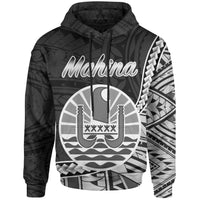 French Polynesia Hoodie Mahina Seal of French Polynesia Polynesian Patterns Unisex Black - Polynesian Pride