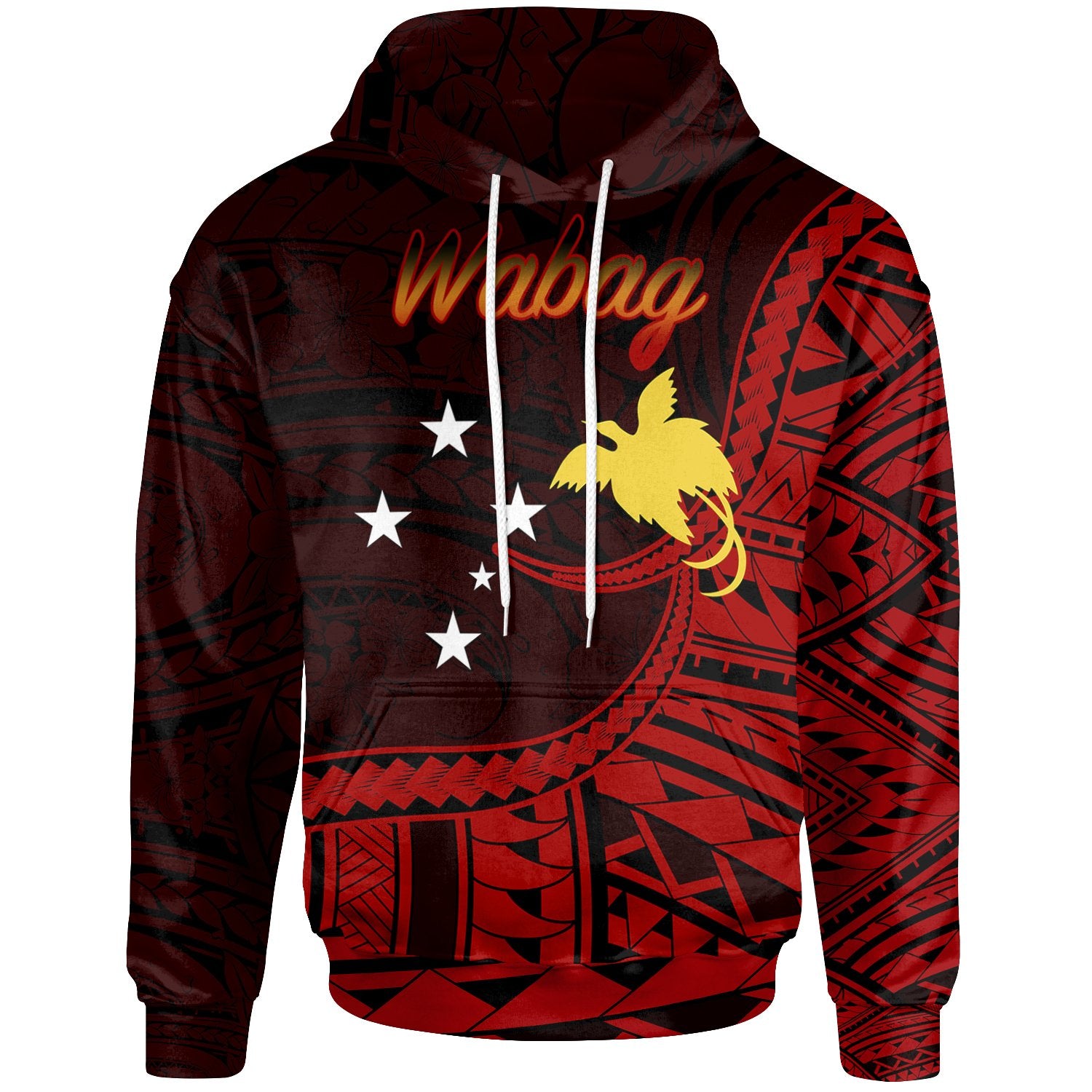 Papua New Guinea Hoodie Wabag Polynesian Patterns Unisex Black - Polynesian Pride