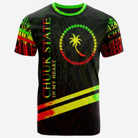 Chuuk State T Shirt In My Heart Style Reggae Polynesian Patterns Unisex Black - Polynesian Pride