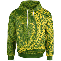 Cook Islands Hoodie Mangarei Wings Style Unisex Green - Polynesian Pride