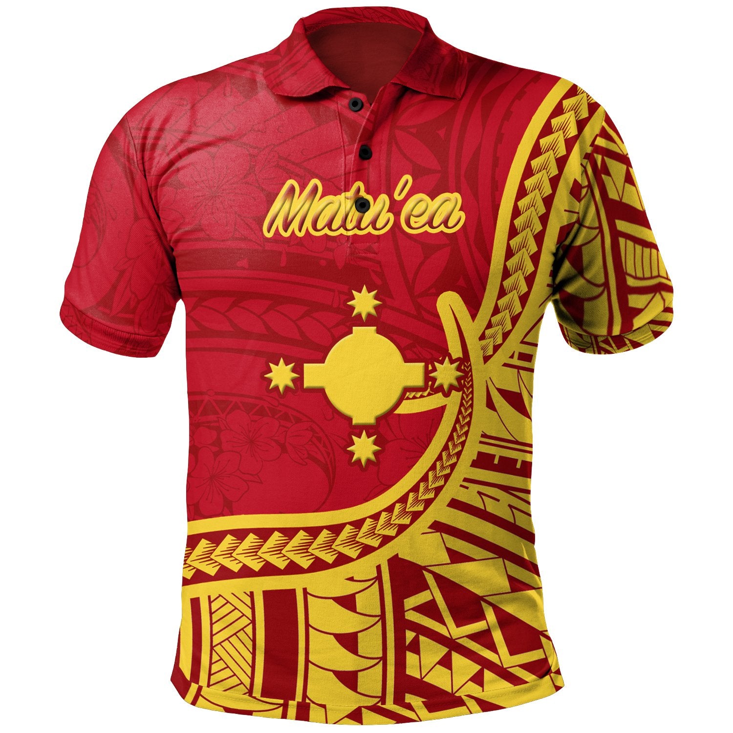 Rotuma Polo Shirt Matuea Flag Rotuma Unisex Red - Polynesian Pride