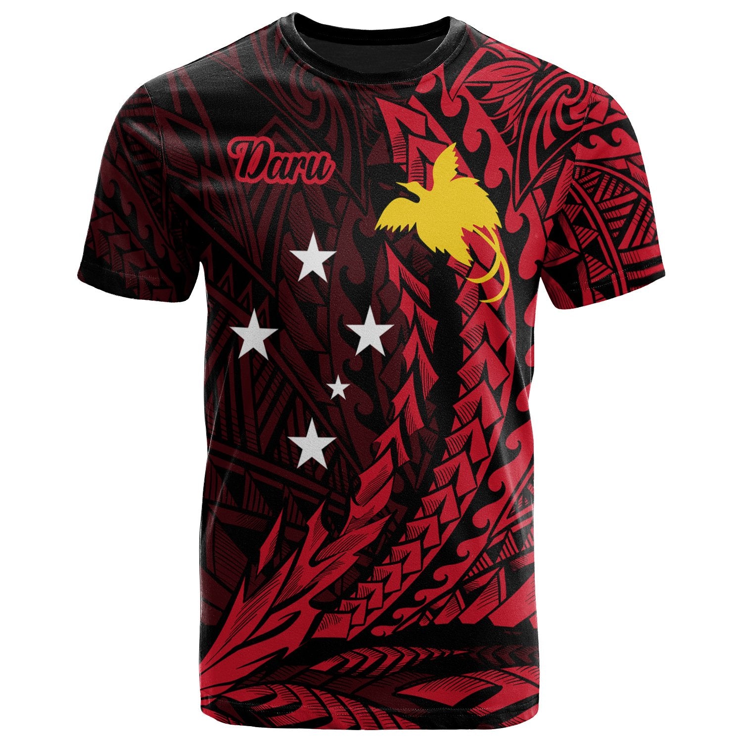 Papua New Guinea T Shirt Daru Wings Style Unisex Black - Polynesian Pride