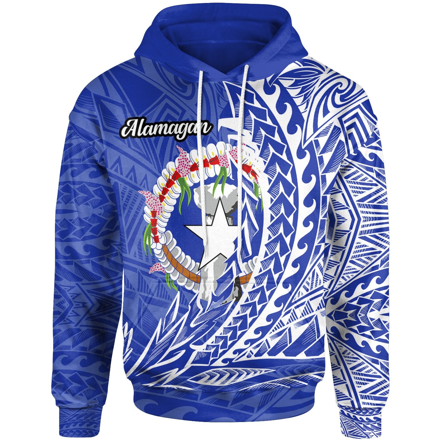 Northern Mariana Islands Hoodie Alamagan Wings Style Unisex Blue - Polynesian Pride