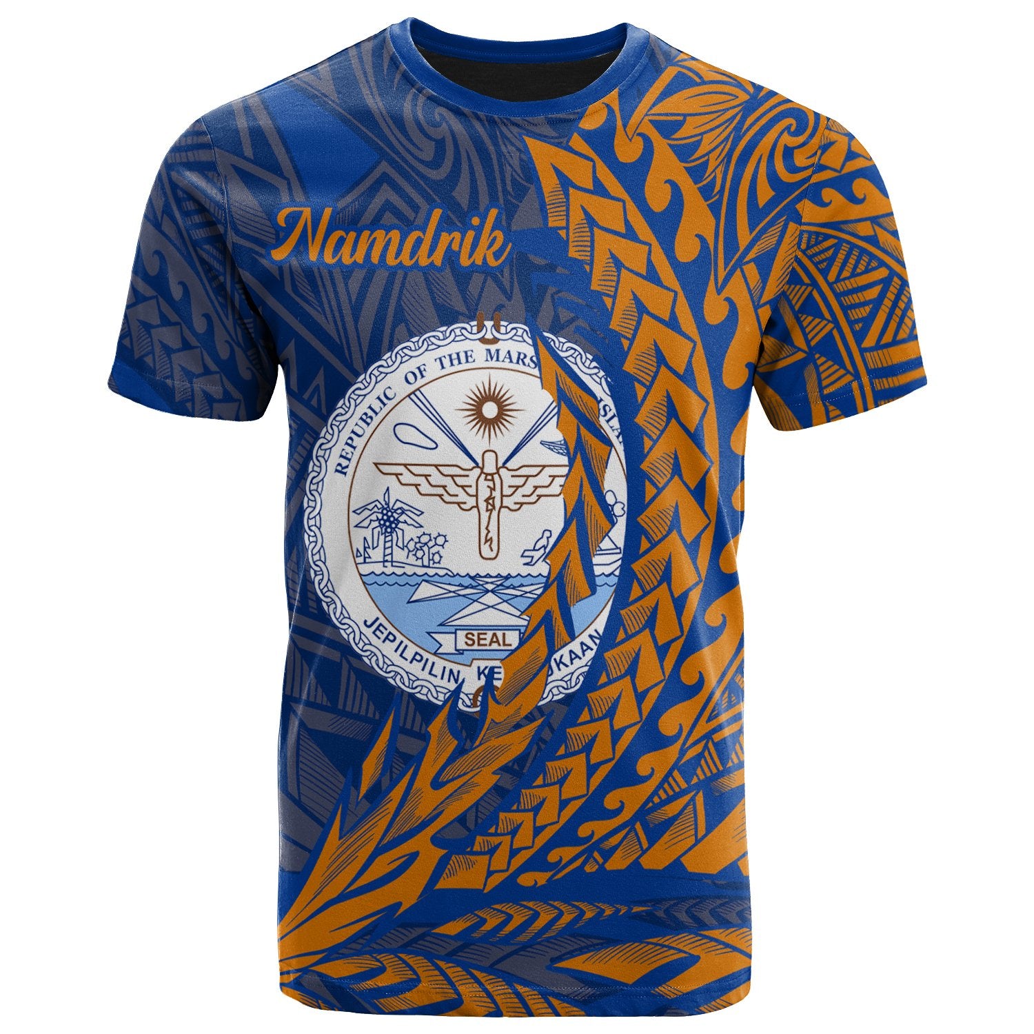 Marshall Islands T Shirt Namdrik Wings Style Unisex Blue - Polynesian Pride