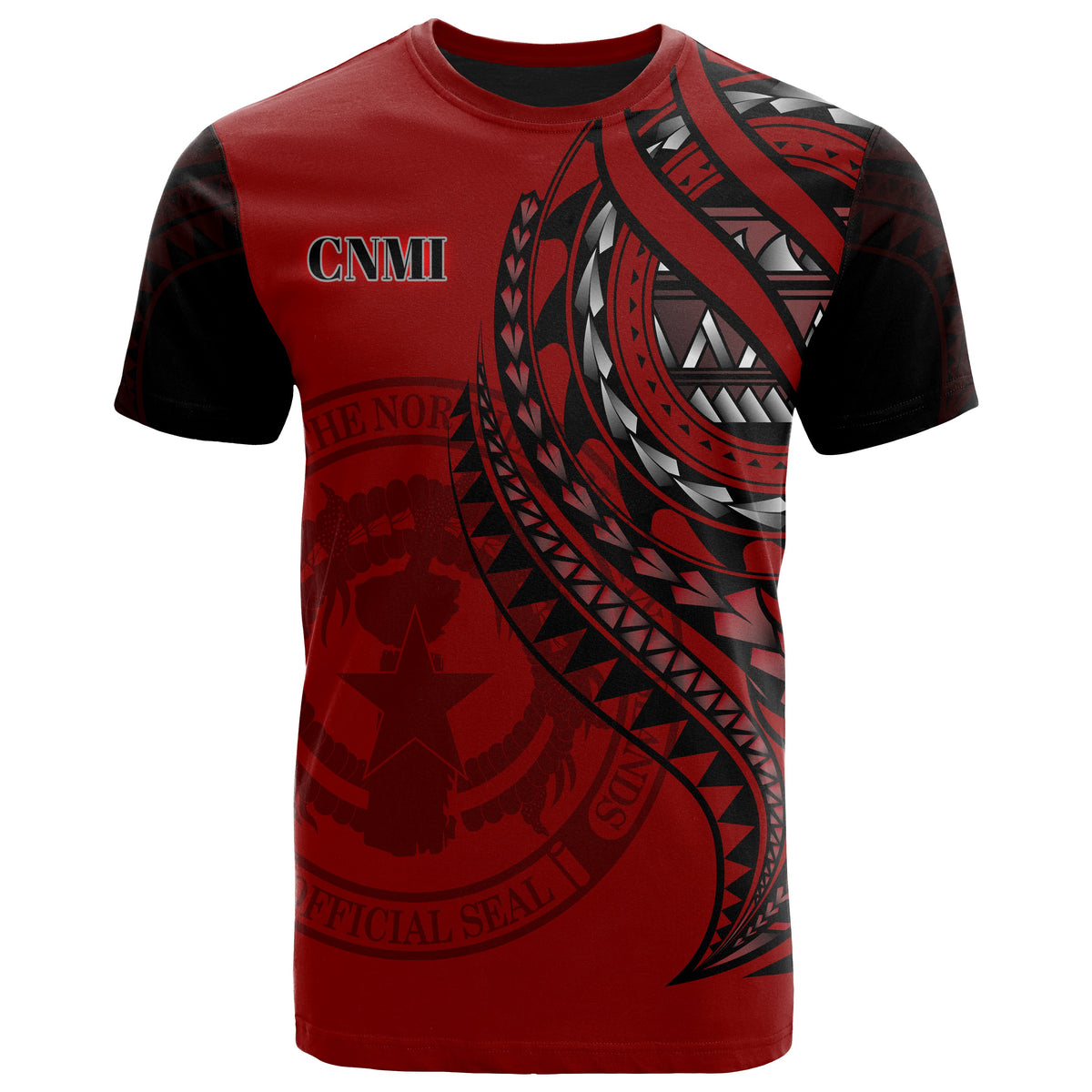 Northern Mariana Islands T Shirt Red Color Polynesian Patterns Best CNMI Ever Unisex Black - Polynesian Pride