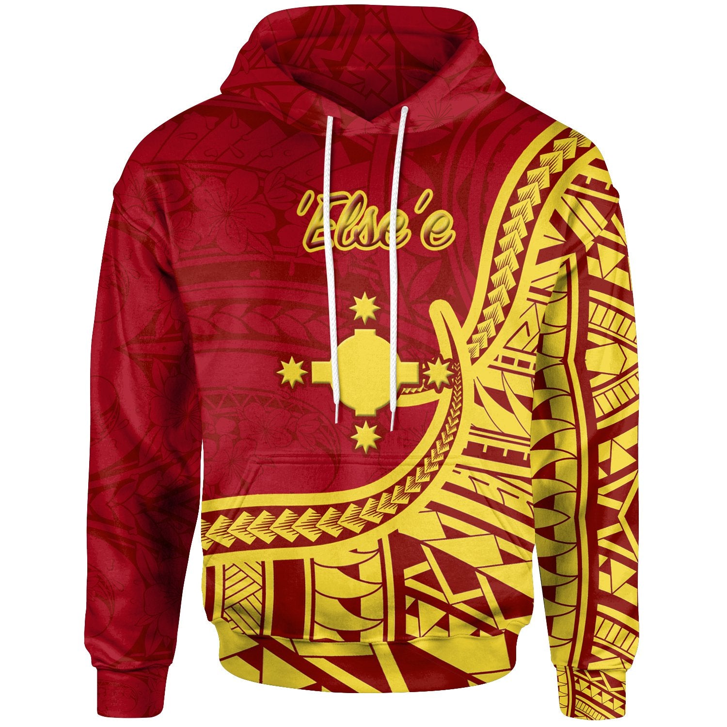 Rotuma Hoodie Elsee Flag Rotuma Unisex Red - Polynesian Pride