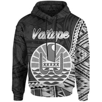 French Polynesia Hoodie Vaitape Seal of French Polynesia Polynesian Patterns Unisex Black - Polynesian Pride
