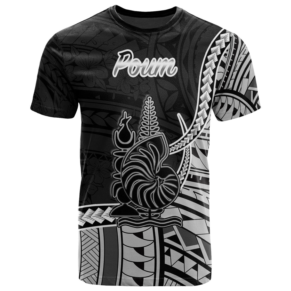 New Caledonia Islands T Shirt Poum Seal Of New Caledonia Islands Polynesian Patterns Unisex Black - Polynesian Pride