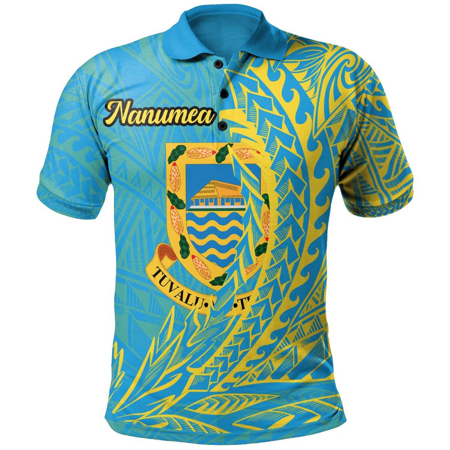 Tuvalu Polo Shirt Nanumea Wings Style Unisex Blue - Polynesian Pride